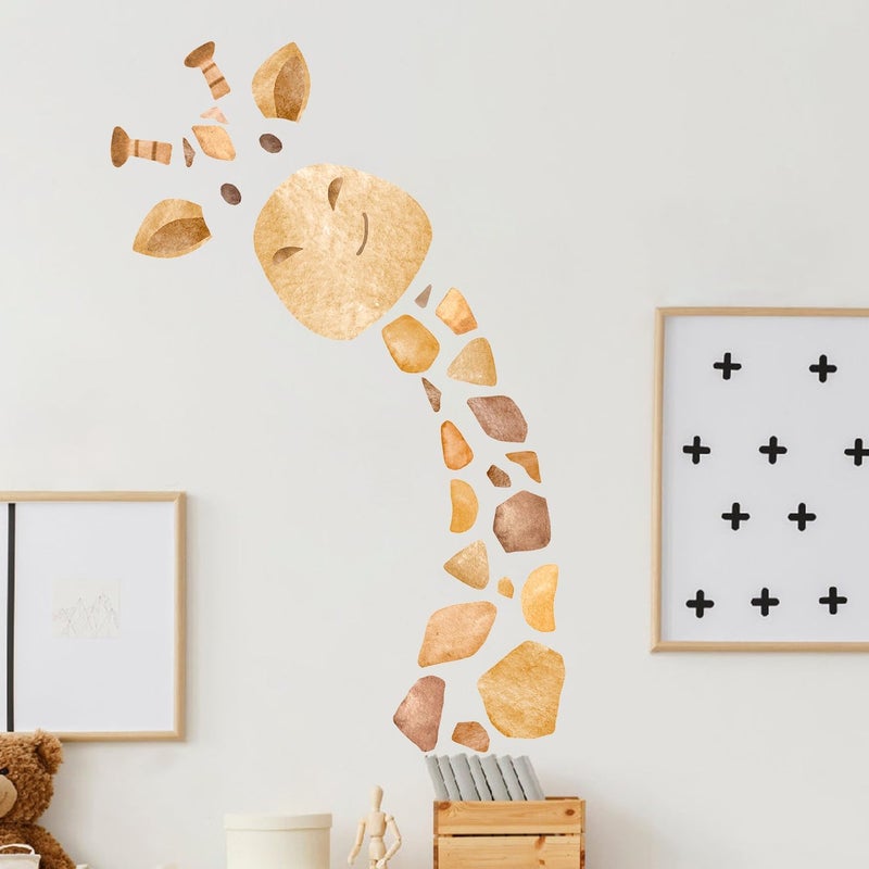 Kasubeso Large Giraffe Wall Decal, Cute Giraffe Wall Stickers, DIY Safari Animal Wall Decor for Nursery Baby Bedroom Kindergarten - Image 3